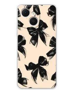 Чехол для TECNO Spark 40C с картинкой «Паттерн черные банты» Чехол для TECNO Spark 40C с картинкой «Паттерн черные банты»