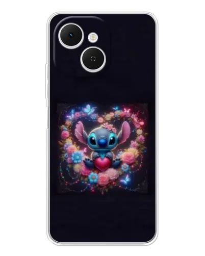 Чохол для TECNO Spark 40C з картинкою «Stitch у квітах»