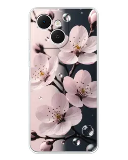 Чехол для TECNO Spark 40C с картинкой «Нежная сакура и капли» Чехол для TECNO Spark 40C с картинкой «Нежная сакура и капли»