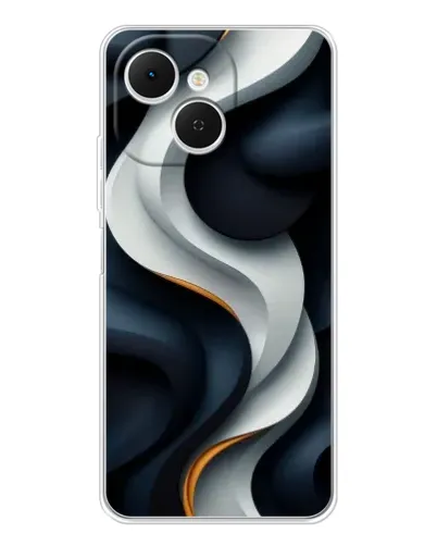 Чохол для TECNO Spark 40C з картинкою «Об'ємні чорно-білі стрічки» Чохол для TECNO Spark 40C з картинкою «Об'ємні чорно-білі стрічки»