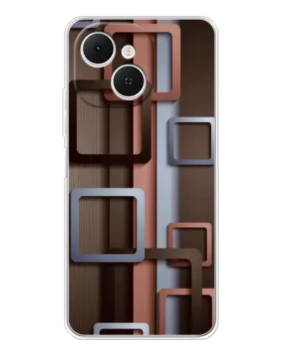 Чохол для TECNO Spark 40C з картинкою «Коричневі об'ємні квадрати» Чохол для TECNO Spark 40C з картинкою «Коричневі об'ємні квадрати»