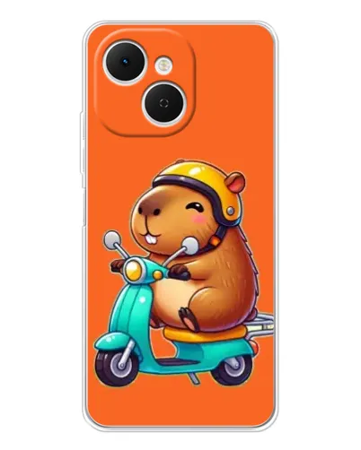 Чехол для TECNO Spark 40C с картинкой «Капибара на скутере» Чехол для TECNO Spark 40C с картинкой «Капибара на скутере»