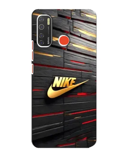 Чехол для TECNO Spark 5 Pro с картинкой «Золотой Nike на металле»