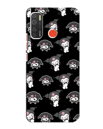 Чехол для TECNO Spark 5 Pro с картинкой «Черный паттерн Kuromi»