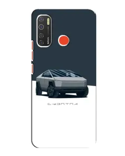 Чехол для TECNO Spark 5 Pro с картинкой «Серебристый Cybertruck Tesla»