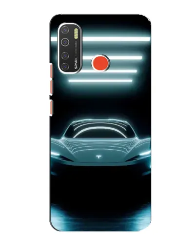 Чехол для TECNO Spark 5 Pro с картинкой «Tesla в неоне»