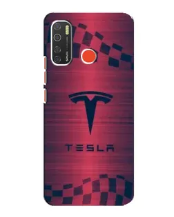 Чехол для TECNO Spark 5 Pro с картинкой «Тесла красный карбон»