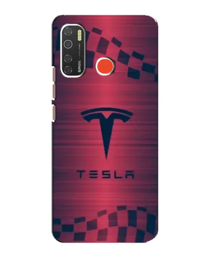 Чехол для TECNO Spark 5 Pro с картинкой «Тесла красный карбон»