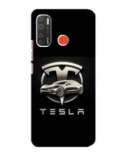 Чехол для TECNO Spark 5 Pro с картинкой «Tesla — серебристое авто»