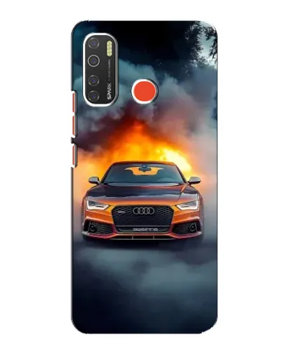 Чехол для TECNO Spark 5 Pro с картинкой «Audi в огненном дыму»