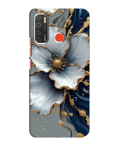 Чохол для TECNO Spark 5 Pro з картинкою «Біла квітка та золотий флюїд» Чохол для TECNO Spark 5 Pro з картинкою «Біла квітка та золотий флюїд»