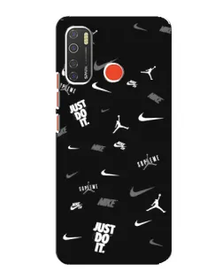 Чехол для TECNO Spark 5 с картинкой «Nike Black Pattern»