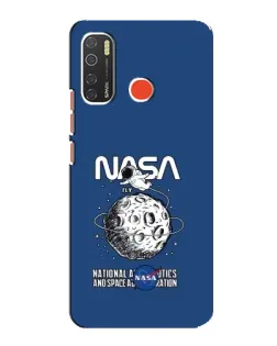 Чехол для TECNO Spark 5 с картинкой «NASA — лунная миссия»