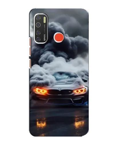 Чохол для TECNO Spark 5 з картинкою «BMW у диму»