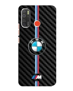 Чохол для TECNO Spark 5 з картинкою «Емблема BMW та карбон»