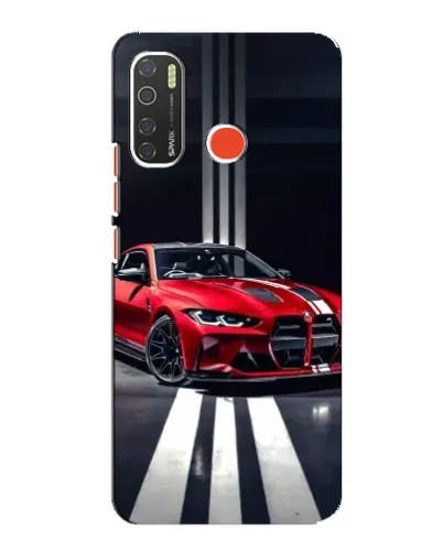 Чохол для TECNO Spark 5 з картинкою «Червона BMW на дорозі»