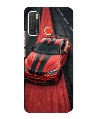 Чохол для TECNO Spark 5 з картинкою «BMW на червоній доріжці»