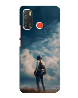 Чохол для TECNO Spark 5 з картинкою «Герой PUBG на скелі»