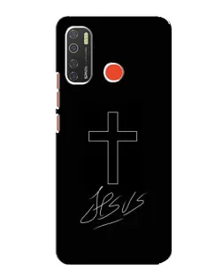 Чехол для TECNO Spark 5 с картинкой «Графический крест Jesus»