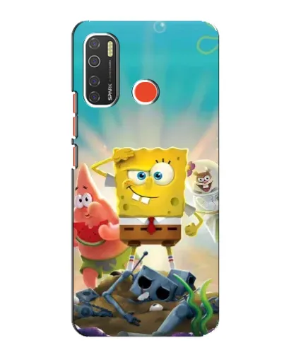 Чехол для TECNO Spark 5 с картинкой «Спанч Боб победитель»