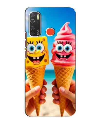 Чехол для TECNO Spark 5 с картинкой «Спанч Боб мороженое»