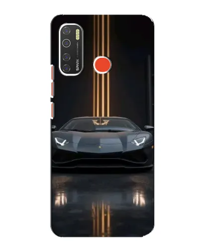Чехол для TECNO Spark 5 с картинкой «Lamborghini золотые линии»