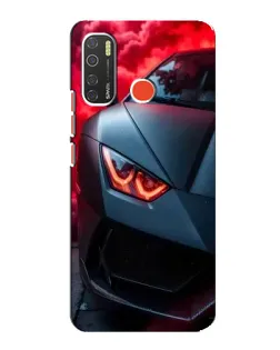 Чехол для TECNO Spark 5 с картинкой «Lamborghini красное сияние»