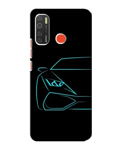 Чехол для TECNO Spark 5 с картинкой «Голубой силуэт Lamborghini»