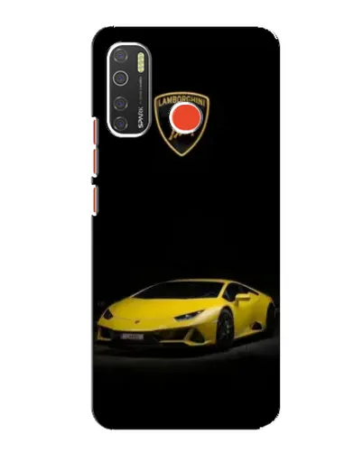 Чехол для TECNO Spark 5 с картинкой «Lamborghini желтый акцент»