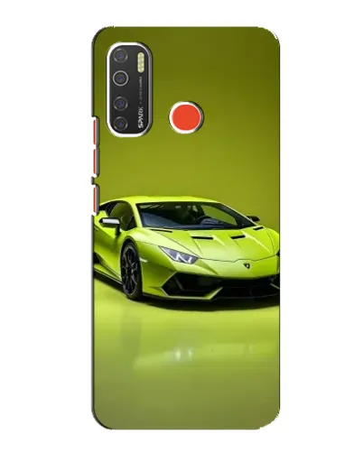 Чехол для TECNO Spark 5 с картинкой «Салатовый Lamborghini Huracan»