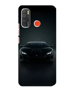Чехол для TECNO Spark 5 с картинкой «Черный Lamborghini Aventador»