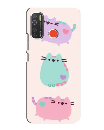 Чохол для TECNO Spark 5 з картинкою «Pusheen тріо»