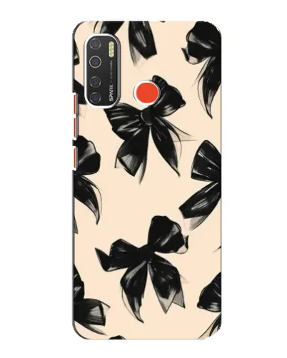 Чехол для TECNO Spark 5 с картинкой «Паттерн черные банты» Чехол для TECNO Spark 5 с картинкой «Паттерн черные банты»