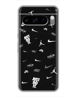 Чехол для TECNO Spark 50 с картинкой «Nike Black Pattern»