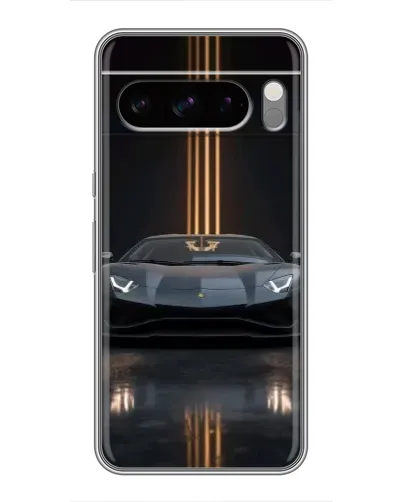 Чехол для TECNO Spark 50 с картинкой «Lamborghini золотые линии»