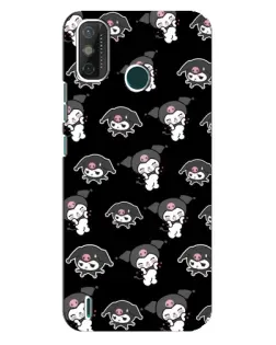 Чехол для TECNO Spark 6 GO (KE5) с картинкой «Черный паттерн Kuromi»