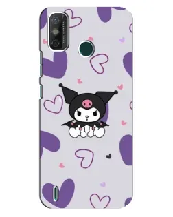Чехол для TECNO Spark 6 GO (KE5) с картинкой «Kuromi и лавандовые сердца»
