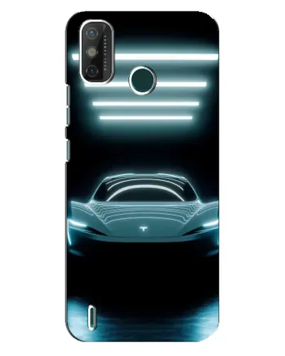Чехол для TECNO Spark 6 GO (KE5) с картинкой «Tesla в неоне»