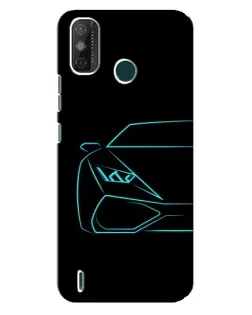 Чехол для TECNO Spark 6 GO (KE5) с картинкой «Голубой силуэт Lamborghini»