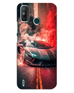 Чехол для TECNO Spark 6 GO (KE5) с картинкой «Lamborghini красный дым»