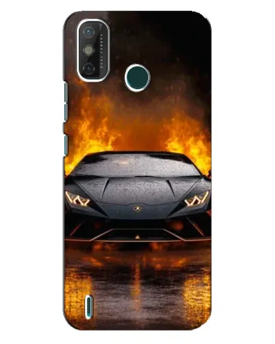 Чехол для TECNO Spark 6 GO (KE5) с картинкой «Lamborghini в огне»