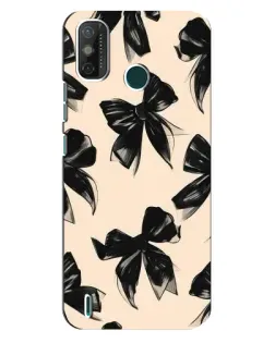 Чехол для TECNO Spark 6 GO (KE5) с картинкой «Паттерн черные банты»