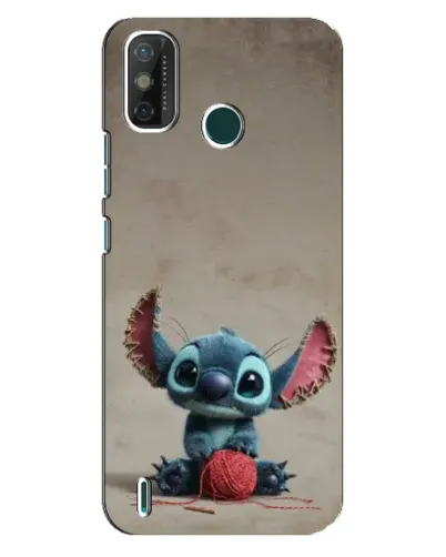 Чехол для TECNO Spark 6 GO (KE5) с картинкой «Стич на коричневом фоне»