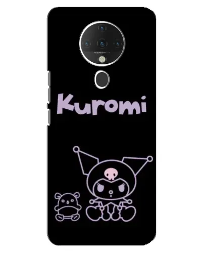 Чехол для TECNO Spark 6 с картинкой «Kuromi — черный минимализм»