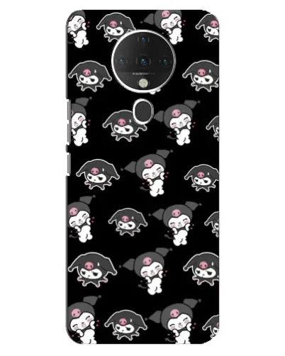 Чехол для TECNO Spark 6 с картинкой «Черный паттерн Kuromi»