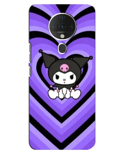 Чехол для TECNO Spark 6 с картинкой «Kuromi и фиолетовые сердца»