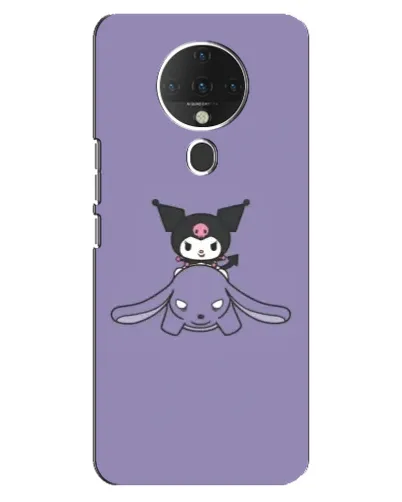 Чехол для TECNO Spark 6 с картинкой «Kuromi на лиловом фоне»