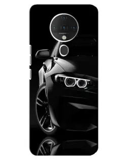Чехол для TECNO Spark 6 с картинкой «Черная BMW — профиль»