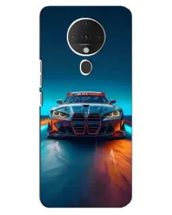 Чехол для TECNO Spark 6 с картинкой «BMW — огни неона»