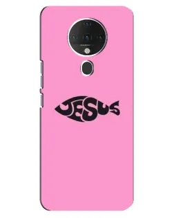 Чехол для TECNO Spark 6 с картинкой «Розовый символ  Jesus»